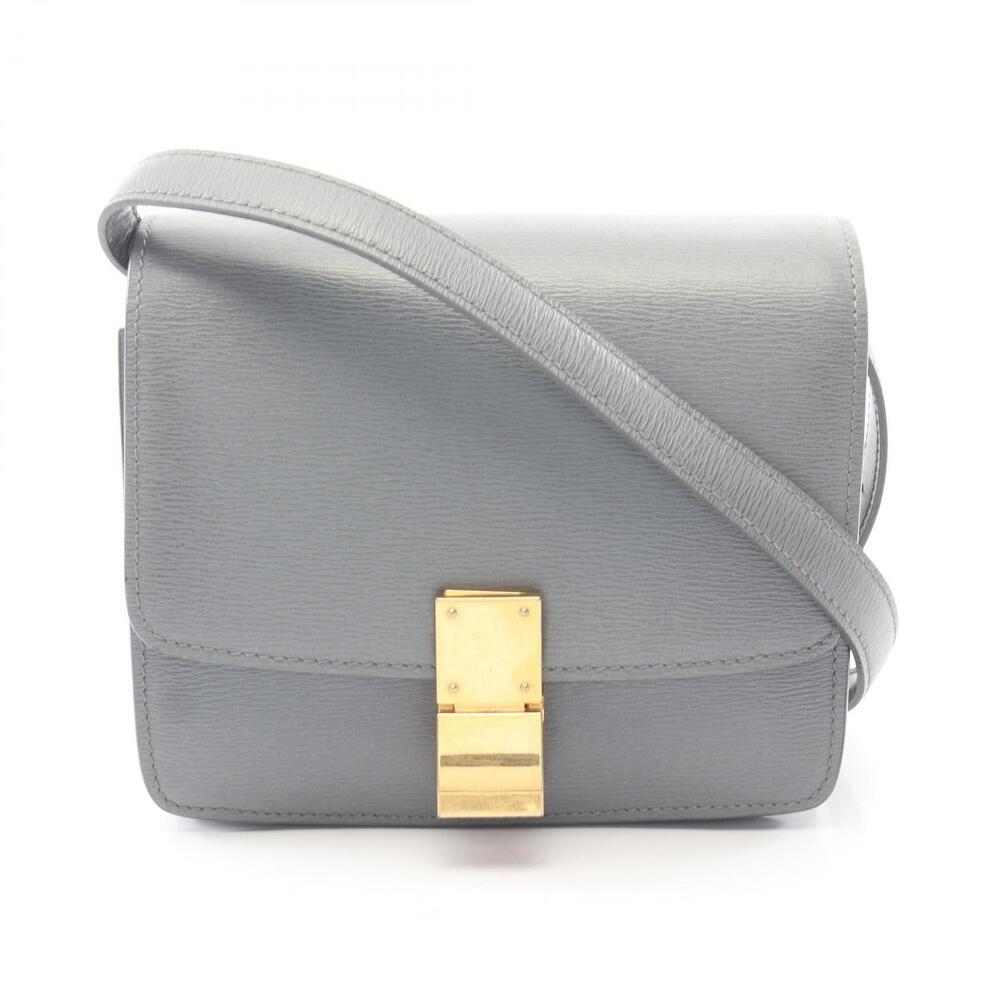 Celine Classic Box Bag Clasp Closure Shoulder Strap Gray